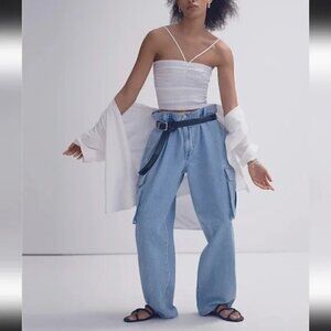 Madewell Low-Slung‎ Cargo Denim  Women's Pants  In Coleman Wash W33